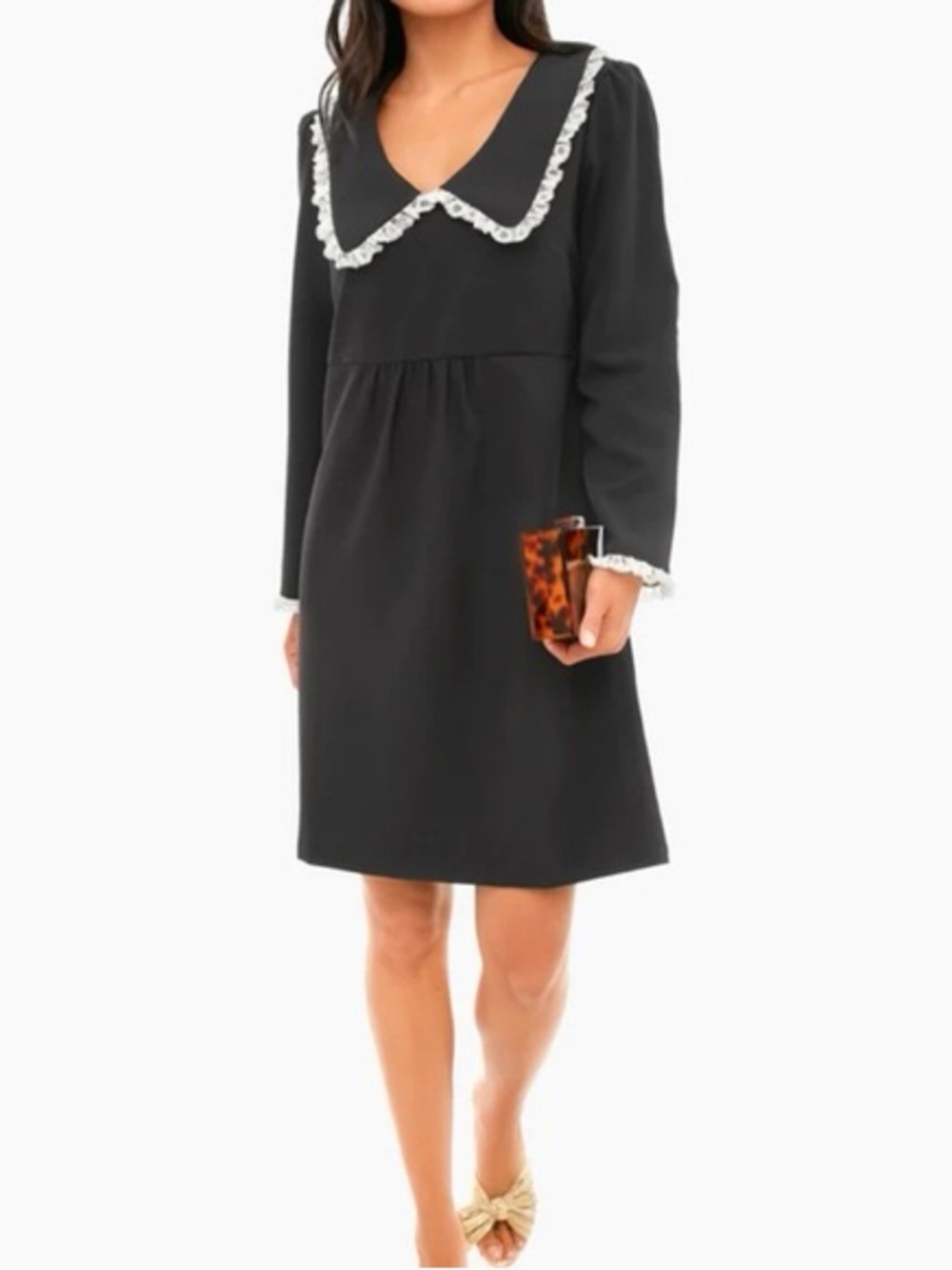 Tuckernuck | Black Saxby Dress with Lace Collar, S